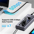 Bộ chia USB (HUB) 3.0 7 cổng USB A 5Gbps, 1Cổng USB Type- C UNITEK H1314A 01 -EU