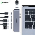 Bộ chuyển đổi 2 TYPE C sang 3 USB 3.0 + HDMI + hỗ trợ 2 nguồn TYPE C Ugreen 5096