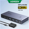 Bộ chuyển đổi UGREEN DP 1.4 Switch 8K 60Hz KVM Switch 2 PC Chia sẻ 1 màn hình CM