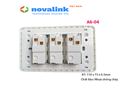 Bộ mặt 3 công tắc 1 chiều A6-04 Novalink cao cấp