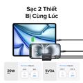 Bộ sạc nhanh GaN 20W UGREEN X514 55533 cổng USB-C+USB-A PD 3.0 QC 3.0 cho iPhone