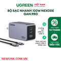 Bộ sạc nhanh UGREEN 25873 100W Nexode GaN Pro X757 3C1A, Kèm cáp sạc nhanh Type-