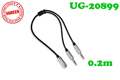 Cáp Audio 3.5mm to Audio + Micro dài 0.2m Ugreen 20899 cao cấp