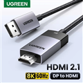 Cáp chuyển đổi Active DisplayPort sang HDMI 2.1 dài 1m Ugreen 80395 hỗ trợ 8K@60