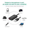 Cáp chuyển USB Sound Card UGREEN 30724 3.5mm Headphone và Microphone Jack (black