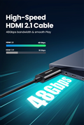 Cáp HDMI 2.1 sợi quang 40m hỗ trợ 8K/60Hz, 4K/120Hz chính hãng Ugreen 50400 hàng