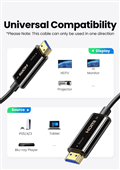 Cáp HDMI 2.1 sợi quang 40m hỗ trợ 8K/60Hz, 4K/120Hz chính hãng Ugreen 50400 hàng