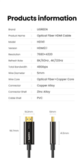Cáp HDMI 2.1 sợi quang 40m hỗ trợ 8K/60Hz, 4K/120Hz chính hãng Ugreen 50400 hàng