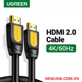 Cáp HDMI dài 1M Ugreen 10115 hỗ trợ  4K@60hz HDR 18Gbps cao cấp