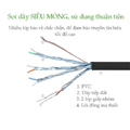 Cáp mạng đầu đúc UGREEN dẹt Cat7 U/FTP dài 20M (Black) 11267 cao cấp