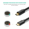 Cáp Micro HDMI sang HDMI dài 1,5M hỗ trợ 4K60Hz HDR Ugreen 30102 cao cấp