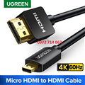 Cáp Micro HDMI sang HDMI dài 2M hỗ trợ 4K60Hz HDR Ugreen 30103 cao cấp