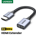 Cáp nối dài HDMI 2.1 âm-dương dài 15cm 8K@60Hz, 4K@240HzUgreen 15518 cao cấp