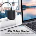 Cáp sạc, dữ liệu USB-C 2.0 dài 3M 3A hỗ trợ PD/QC 60W Ugreen 60788 cao cấp