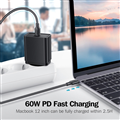 Cáp sạc, dữ liệu USB Type-C dài 1,5M chuẩn USB 2.0 Ugreen 50998 cao cấp (60W)