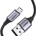 Cáp sạc micro USB 2.0 dài 1m bọc dù sạc 2.4a QC3.0 Ugreen 60146 cao cấp
