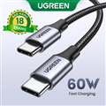 Cáp sạc nhanh, dữ liệu 60W USB C dài 0,5M bọc nylon Ugreen 50149 cao cấp