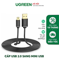 Cáp USB 2.0 to USB Mini 1,5m mạ vàng Chính hãng Ugreen 10385 cao cấp