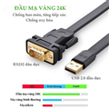 Cáp USB sang RS232 dẹt dài 1m chipset FTDI FT232 Ugreen 20206 cao cấp