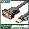 Cáp USB sang RS232 dẹt dài 1m chipset FTDI FT232 Ugreen 20206 cao cấp