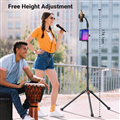 Chân đế Tripod 1.7m cho máy tính bảng và điện thoại, có 2 giá đỡ, 1 cho điện tho