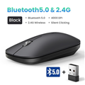 Chuột không dây Bluetooth và Wireless 2.4G Ugreen 25163 (Black) cao cấp