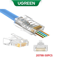 Đầu bấm Hạt mạng RJ45 xuyên thấu hộp 50c Cat5/Cat6 Ugreen 20798 cao cấp