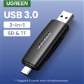 Đầu đọc thẻ nhớ SD/TF 2 trong 1 USB-A & USB-C Ugreen 80191 cao cấp