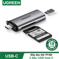 Đầu đọc thẻ nhớ USB type-C cho thẻ SD/TF chính hãng Ugreen 50704 cao cấp