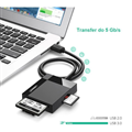 Đầu đọc thẻ USB 3.0 dài 0.5 hỗ trợ SD/TF/MS/CF Ugreen 30333 cao cấp