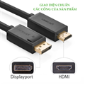 Dây cáp Displayport 1.2 sang HDMI dài 1.5M Ugreen 10239 4Kx2K cao cấp