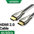 Dây, Cáp HDMI 2.0 Carbon 1,5m chuẩn 4K@60MHz Ugreen 50107 mạ vàng cao cấp