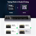 Hộp box đựng ổ cứng gắn ngoài USB-C 3.1 to SSD M.2 NVMe, PCIe, M-Key 10Gbps Ugre