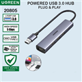 Hub chia USB 3.0 ra 4 cổng USB 3.0 tốc độ 5Gbps dây bọc dù vỏ nhôm Ugreen 20805