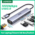 Hub chuyển đổi 5 in 1 USB Type-A ra Lan 1000Mbps Kèm HUB 3 Cổng USB 3.0 Ugreen 6