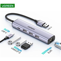 Hub chuyển đổi 5 in 1 USB Type-A ra Lan 1000Mbps Kèm HUB 3 Cổng USB 3.0 Ugreen 6