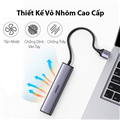 Hub chuyển đổi 5 in 1 USB Type-A ra Lan 1000Mbps Kèm HUB 3 Cổng USB 3.0 Ugreen 6