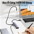 Hub chuyển đổi 5 in 1 USB Type-A ra Lan 1000Mbps Kèm HUB 3 Cổng USB 3.0 Ugreen 6