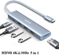 Hub Type-C Revodok 5 trong 1 ra HDMI 4K@30Hz, USB 3.0, Sạc PD 100W Ugreen 35581 