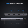 Hub type C sang 2 USB 3.0 + 1USB- A+ 1USB-C+HDMI 4K@60Hz +RJ45 Gigabit+SD/TF+PD 