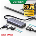 Hub USB-C sang HDMI 2.1 8K 30hz+ 3x USB 3.0 Ugreen 50629 (Vỏ Nhôm) cao cấp