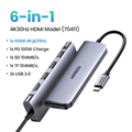 HUB USB-C to HDMI 4k30hz kèm Hub 2 USB 3.0 + SD/TF Ugreen 70411 (Có cổng sạc USB