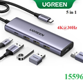 Hub USB-C Ugreen 5 trong 1 ra HDMI 4K@30Hz, USB 3.0 x 3, Sạc PD 100W 15596 cao c