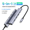 Hub USB Type-C 5 trong 1 ra HDMI 4K@60Hz, USB-A x3, Sạc PD 100W Ugreen 15597 cao