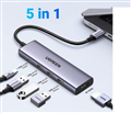 Hub USB Type-C 5 trong 1 ra HDMI 4K@60Hz, USB-A x3, Sạc PD 100W Ugreen 15597 cao