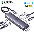Hub USB Type-C 6 in 1 HDMI 4K@60Hz, Hub USB 3.0, LAN, PD 100W Ugreen 45000 chính