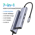 Hub USB Type-C 7 in 1 ra HDMI 4K@30Hz + USB 3.0*2 + SD/TF + PD 100W Ugreen 90568