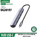 Hub USB Type C to HDMI 4K@30Hz kèm Hub 4 cổng USB 3.0 Ugreen 20197 cao cấp