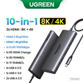 Hub USB Type C to HDMI 8K30Hz 4K60hz+1RJ45 1000Mbps+PD100W+SD+TF+USB 3.0+ 2 USB 