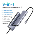 Hub USB type-C to HDMI,VGA,Hub USB 3.0,SD,TF,Lan Gigabit Ugreen 40873 cao cấp